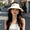 Summer New Outdoor Cycling Sunscreen Empty Top Hat Women's Seaside Vacation Visor Big Brim Hollow Sun Hat