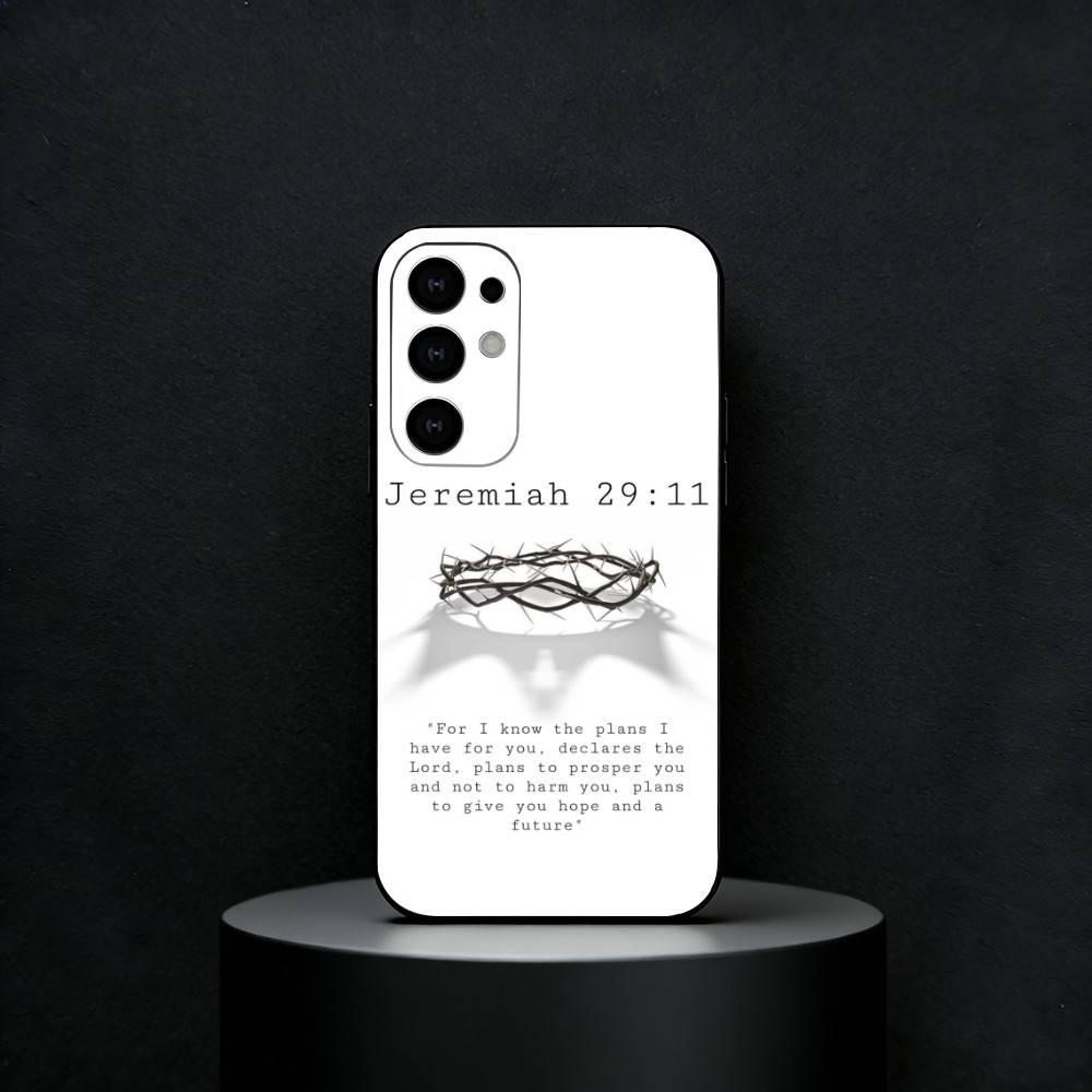 Isaiah Jeremiah Psalm Jesus Bible Phone Case For Samsung S25,24,23,22,30,21,10,9,Ultra,Plus,FE 5G Black Soft Case