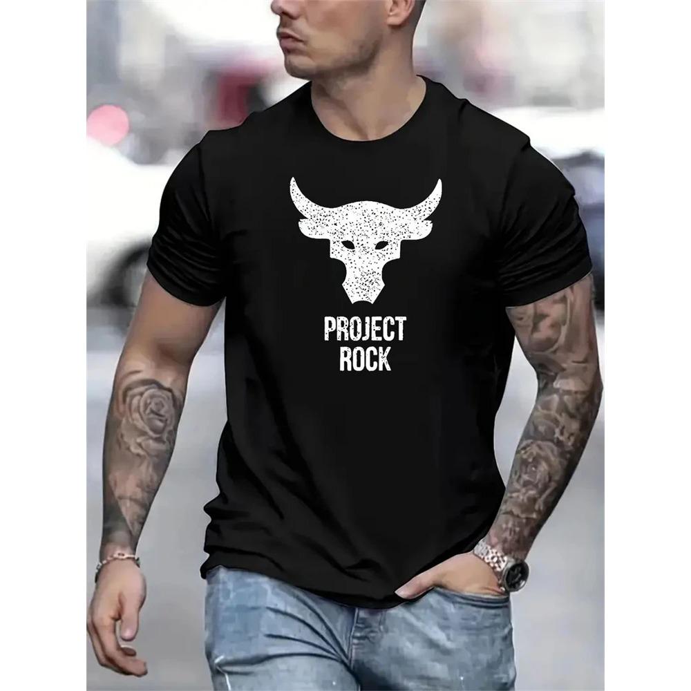 Summer Daily Casual Outdoor Street Short-sleeved Top Fashion 3D Bull Head Print Men's T-shirts
