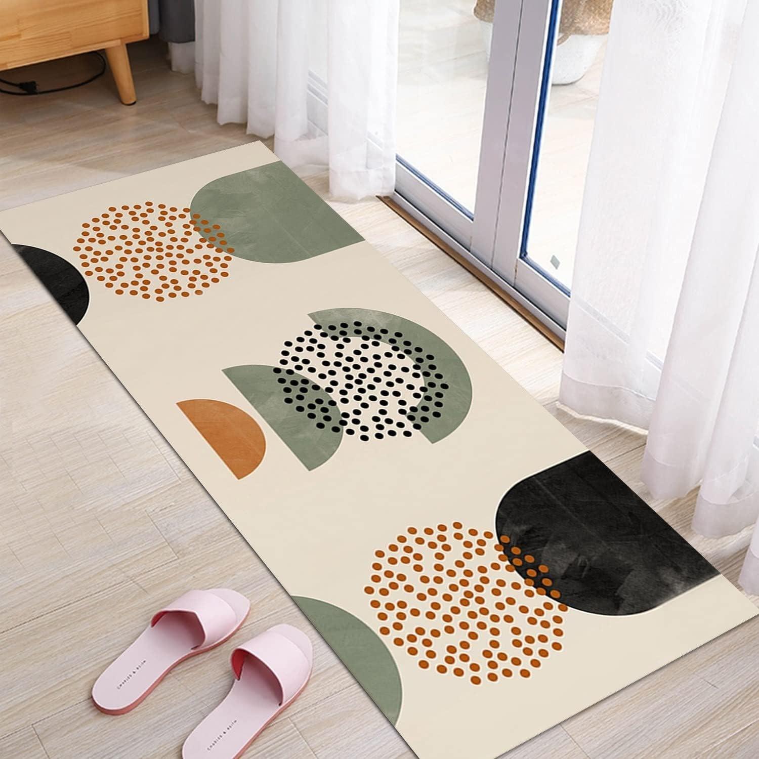 

Modern Geometric Runner Rug Nordic Style Home Decor Carpet Radial Line Pattern Soft Non-slip Floormat for Living Room Bedside 40x120cm