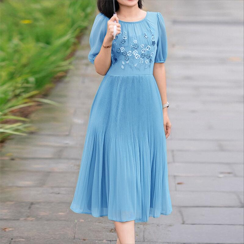 

ZANZEA Женское повседневное летнее платье с круглым вырезом и короткими рукавами, с вышивкой 3XL