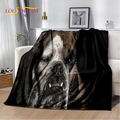 Kreskówka Francuski Pit Bull Pies Zwierzak Miękki Pluszowy Koc, Flanelowy Koc Narzuta Narzuta do Salonu Sypialni Łóżko Sofa Piknik Pokrowiec