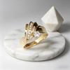 Damen Ring Goldfarbe Eingelegt Glänzend Rund Zirkonia Einfacher Stil Vielseitig Party Tägliche Accessoires Modeschmuck