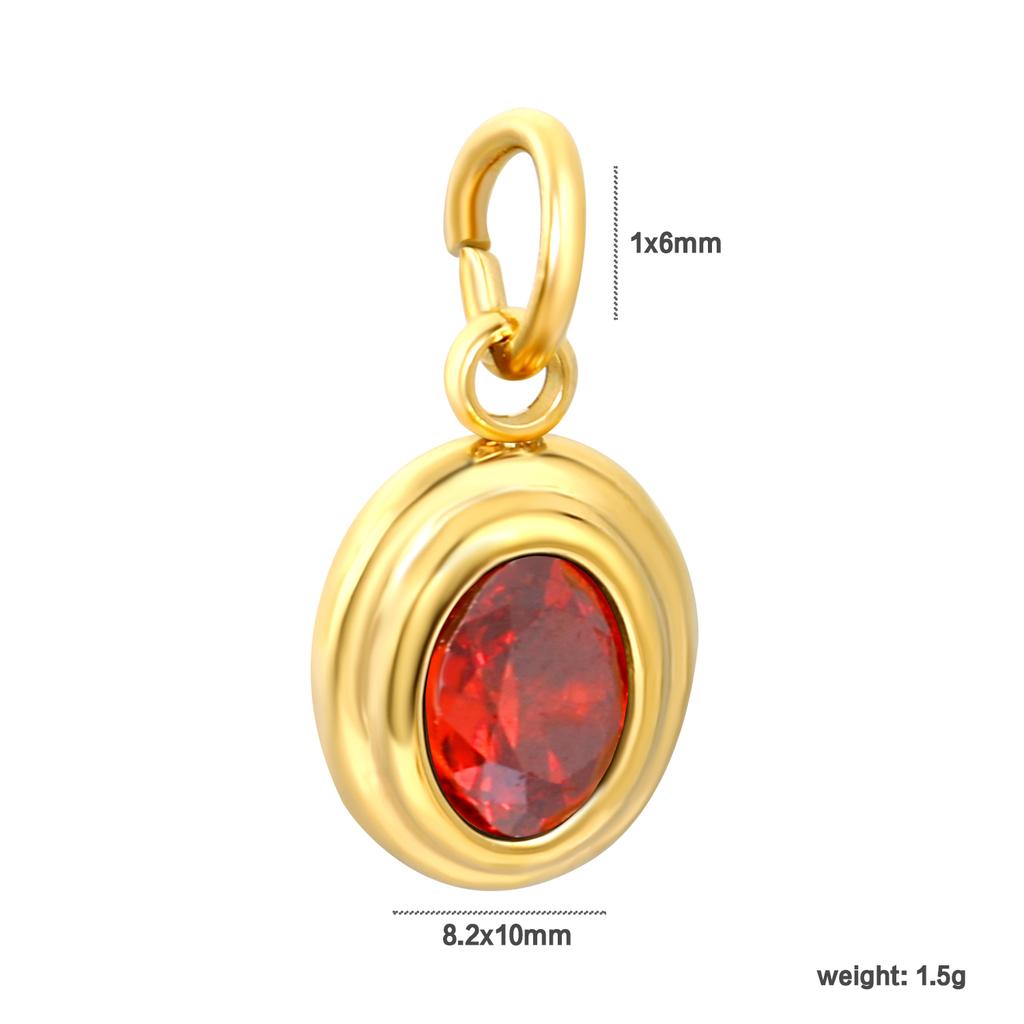 2026 New Waterproof 18K Gold Plated Stainless Steel Oval Heart Shape Cubic Zirconia Pendant Charms for DIY Jewelry Making