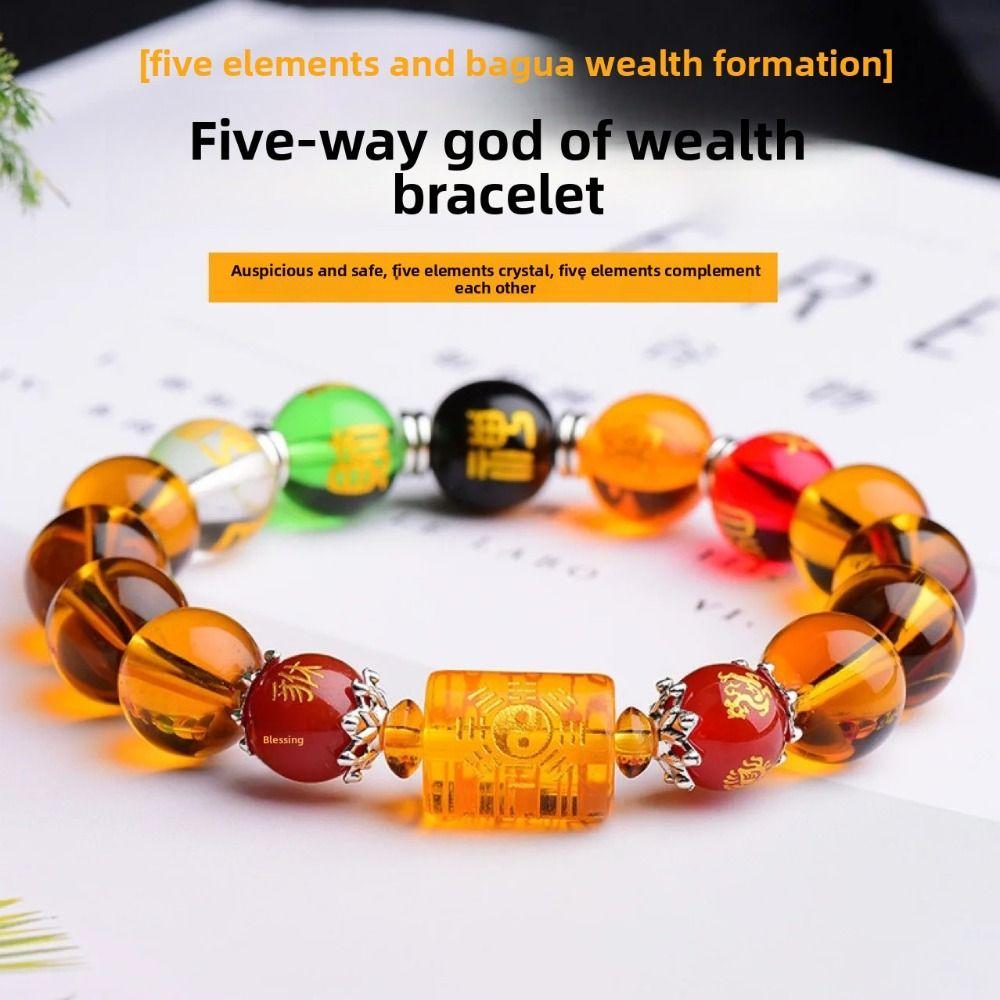 Buddhism Feng Shui Bracelet Crystal God of Wealth Beaded Bracelet Pixiu Bracelet  Men