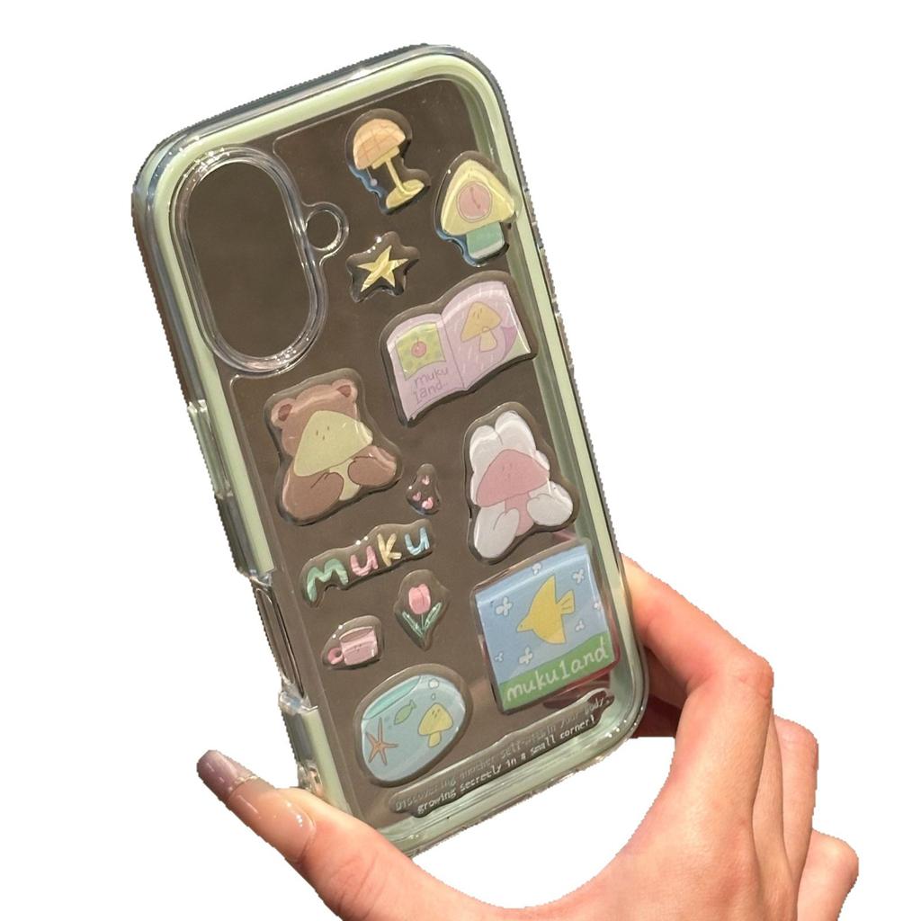 Mushroom Bear for IPhone 16 ProMax for Apple Phone Case 15/13/1 2/14 Full Pack Soft Cover