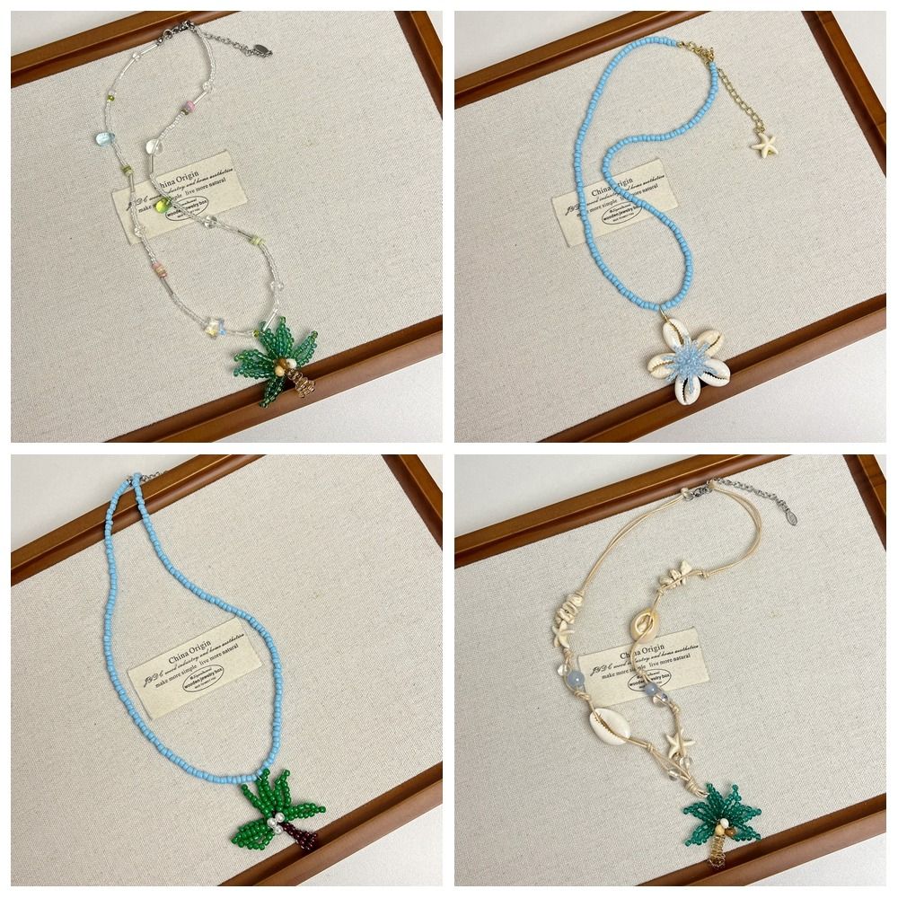 Jewelry Shell Beads Necklace Colorful Seaside Vacation Choker Trendy Bohemia Beads Necklace  Girls