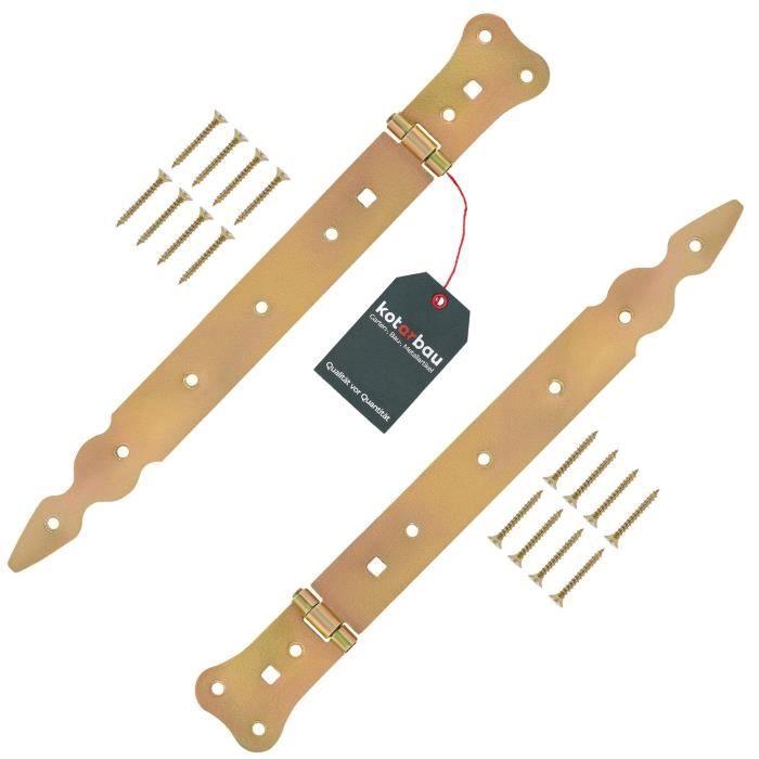 Charnière de porte - KOTARBAU - 300 mm - Acier inoxydable - Couleur or - Résistante aux intempéries