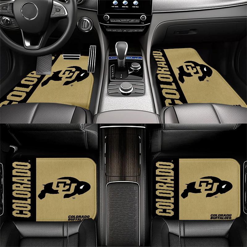 Colorado Buffaloes Black Car Floor Mats Full Coverage All-Season Car Mats, XPE Non-Slip And Wear-Resistant Mats Suitable for SUV Interiors, Textured C