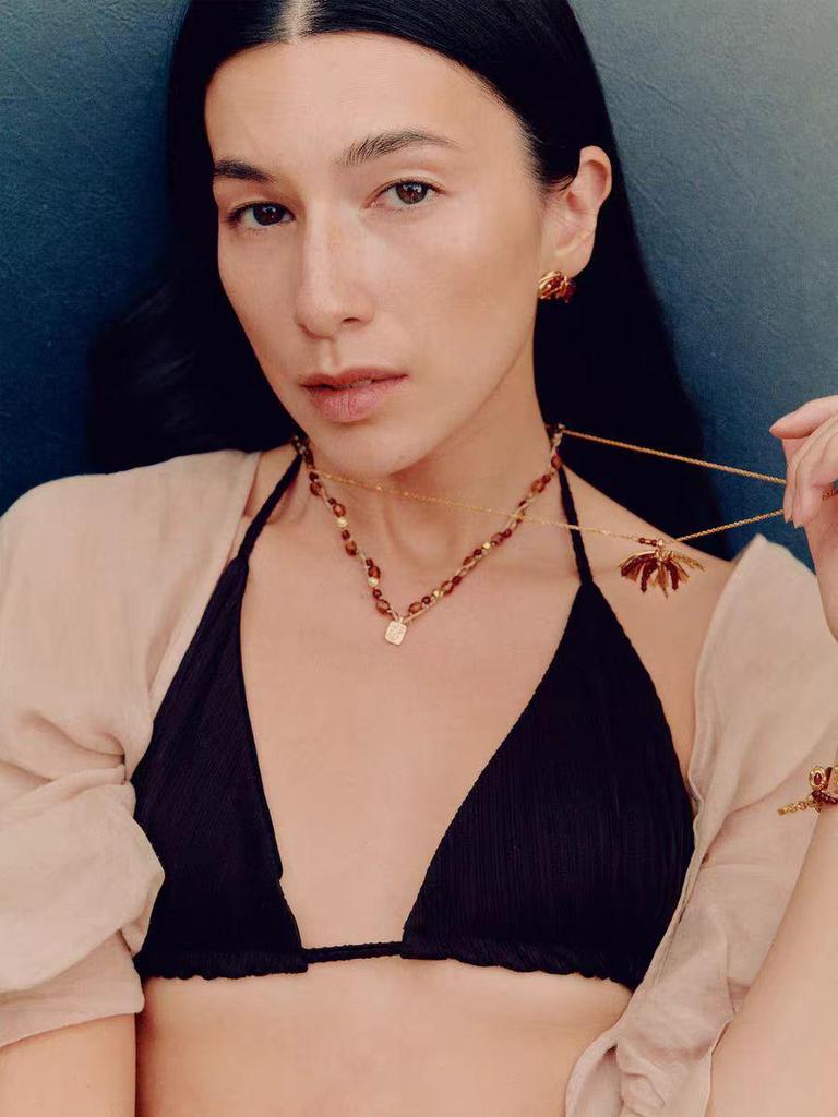 Colar Brilho da Palma: Elegante, Luxuoso, Versátil Pingente com Corrente de Clavícula de Contas para Mulheres