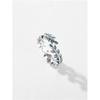 Cute Female Silver Color Leaf Wedding Rings Promise Open Adjustable Engagement  For Women