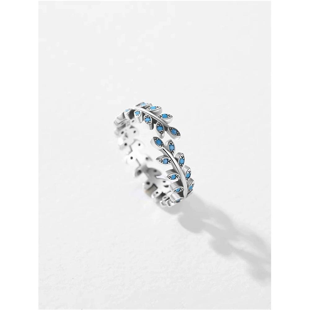 Cute Female Silver Color Leaf Wedding Rings Promise Open Adjustable Engagement  For Women