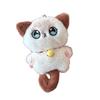 Squeaky Cat Bell Kitten Plush Keychain Doll Pendant Schoolbag Ornament Doll Key Ring Backpack Bag Decor Kid Gift