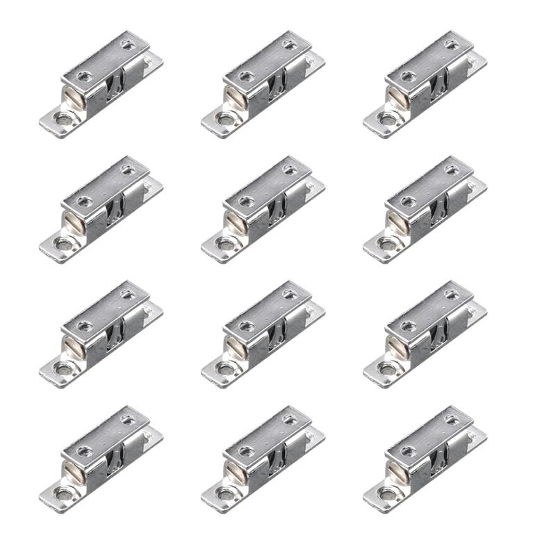 12Pcs Double Balls Tension Roller Catch Latches Cabinet Door Catch Zinc Alloy Closet Balls Tension Latches Easy To Install