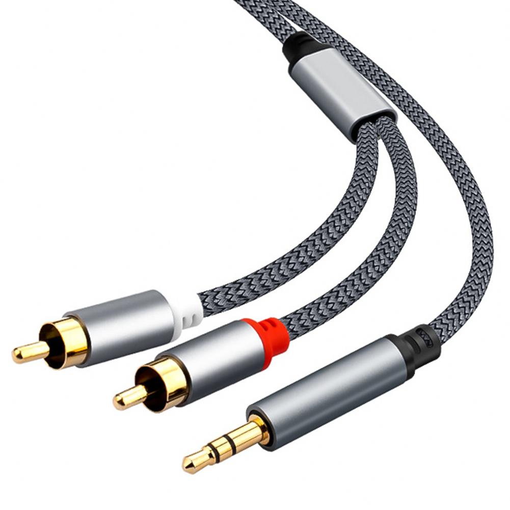 

Byscoon Кабель RCA 1 до 2 HiFi Stereo 2 RCA до 3,5 мм аудіокабель AUX Jack 3,5 Підсилювач динаміків Аудіокабель домашнього кінотеатру Кабель RCA 1.5M сірий