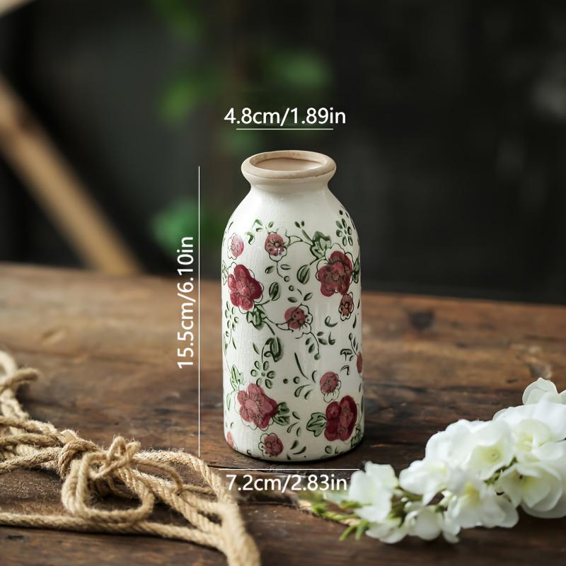 Retro Pastoral Ceramic Vase Home Furnished Ice Cracked Flower Pot Decorative Dry Flower Hydroponic Flower Arrangement Device