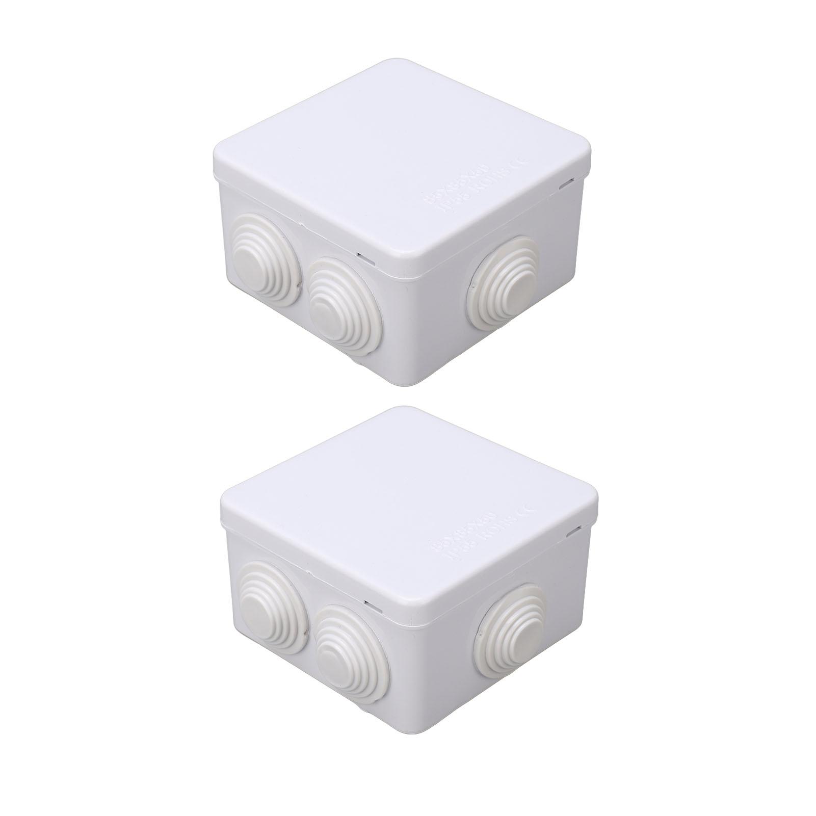 

2PCS Electrical Junction Box with Reserved Hole ABS Plastic IP55 Waterproof Project Enclosure 85x85x50mm