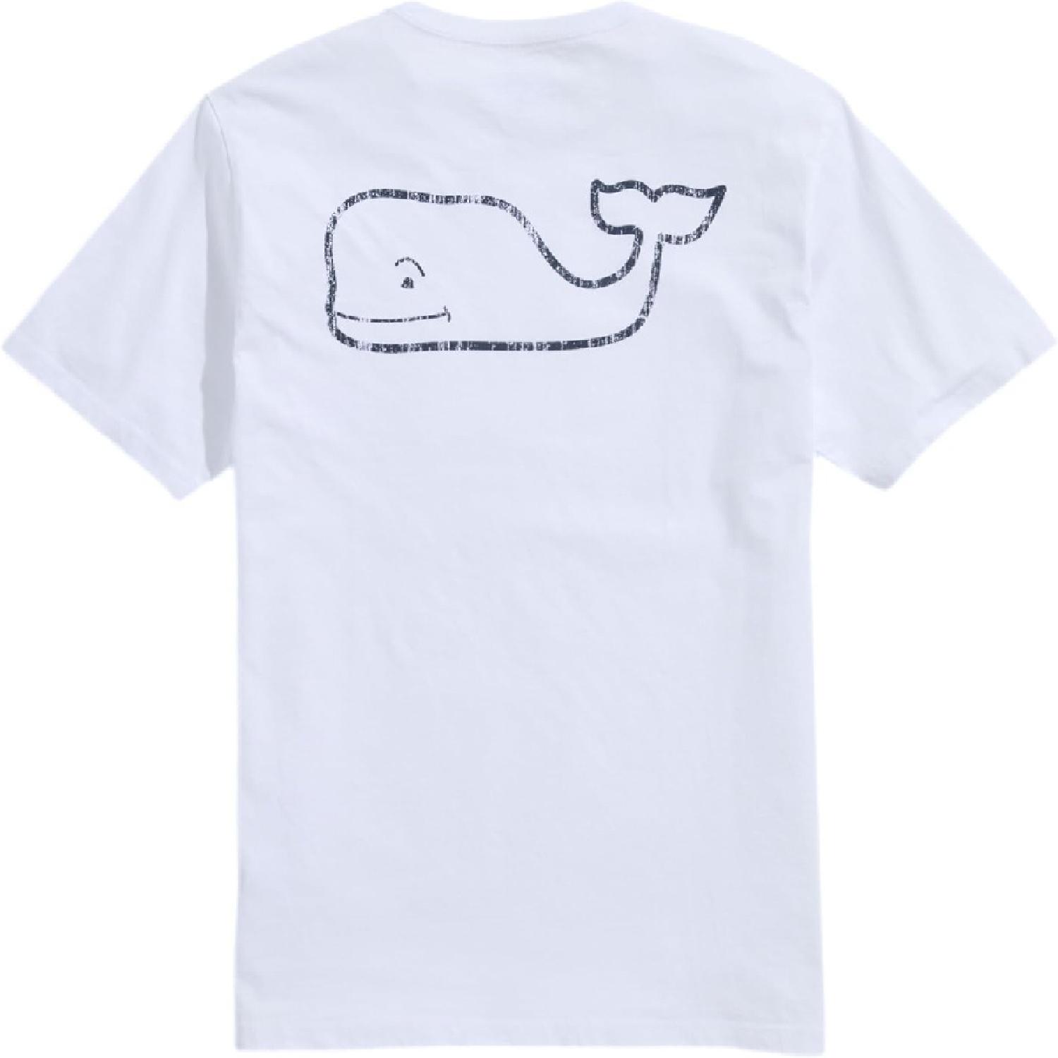 vineyard vines Men s Short-Sleeve Vintage Whale Pocket Tee S белый
