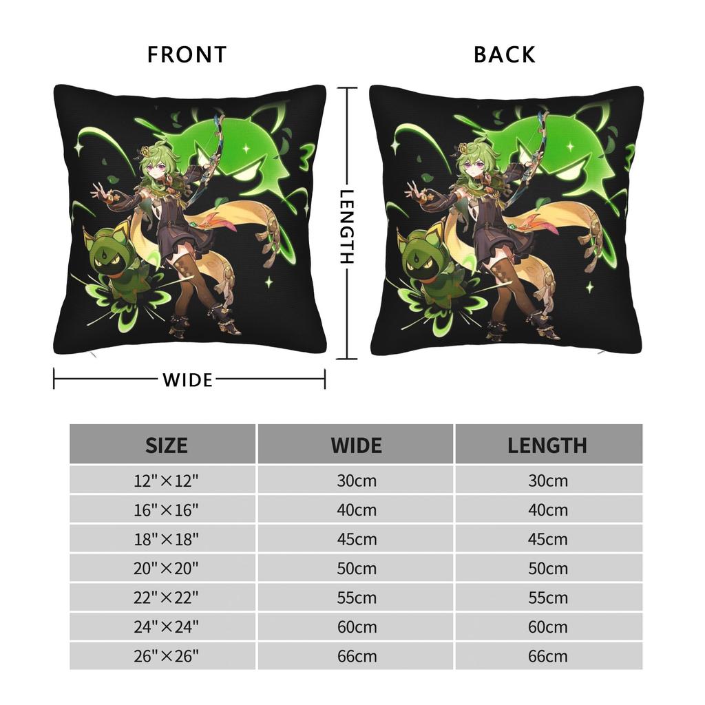 Genshin Impact Collei Wish Gacha Pillowcase Printing Polyester Cushion Cover Decorative Splash Art Throw Pillow Case Cover Home