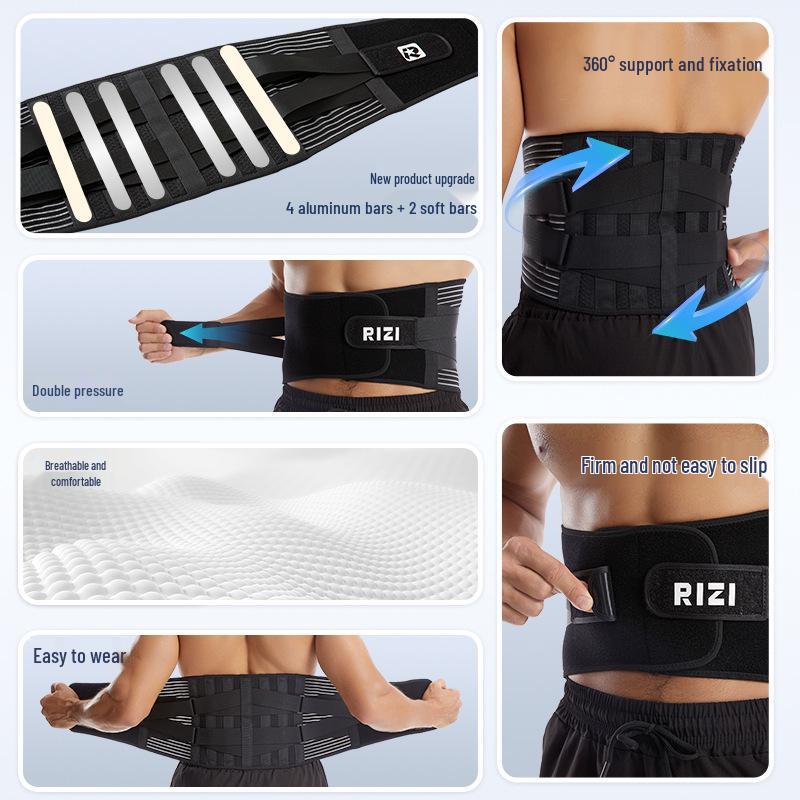 Atmungsaktiver Lendenstützgürtel bei Bandscheibenvorfall - Unisex Fitness-Taillenschutz mit Aluminiumplatte