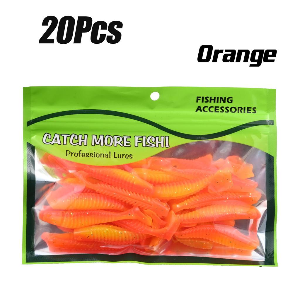 20Pcs Duck-Foot Soft Baits Lures 6.5cm PVC Material, Fish-Attracting Smell, Tear-Resistant And Bite-Resistant, Large Amplitude A