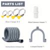 1.5/2/3 Meter Washing Machine Drain Hose Flexible Dishwasher Drain Hose Extension Kits Corrugated Washer Discharge Hose