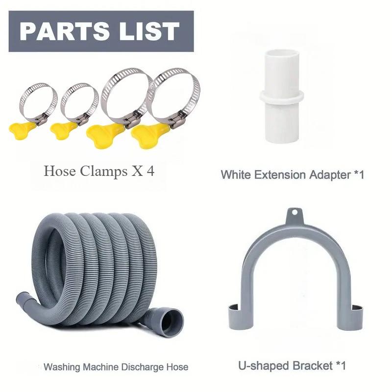 1.5/2/3 Meter Washing Machine Drain Hose Flexible Dishwasher Drain Hose Extension Kits Corrugated Washer Discharge Hose