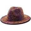 Zimní Pánský Dámský Fedora Klobouk s Kamínky Noční Klub Široký Okraj Plstěný Panama Klobouk