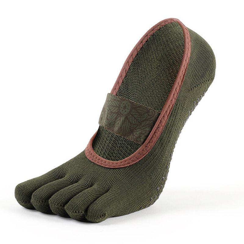 

Yoga Socks Non Slip Professional Female Toe Socks Fitness Room Socks Adult Yoga Non-Slip Socks Pilates Socks Green