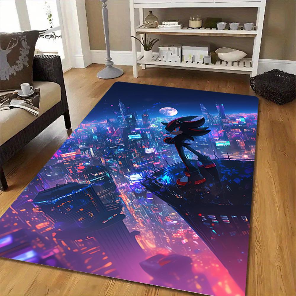 Shadow The Hedgehog Art Print Decoration,Carpet,Living Room,Bedroom, Non-slip,Square rug