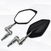 Motorcycle rearview mirrors black silver with adapter fit 10mm thread size ABS aluminum alloy rotating motorcycle side mirror