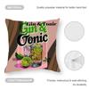 Gin& Tonic Cocktail Painting Cushion Cover Anti-dustmite Pillowcase Invisible Zipper Silky Short Plush Sofa Cushion Cover