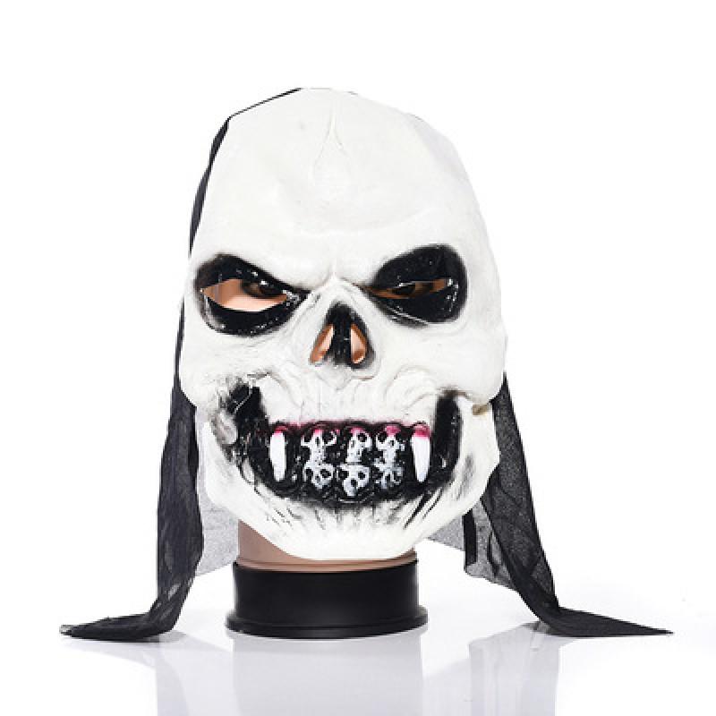 Horror Skeleton Ghost Mask Headwear Halloween Masquerade Costume Latex Props
