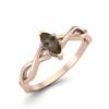 1.00 Ctw Marquise Smoky Quartz Solitaire Split Shank 925 Sterling Silver Rose Vermeil Women Wedding Ring