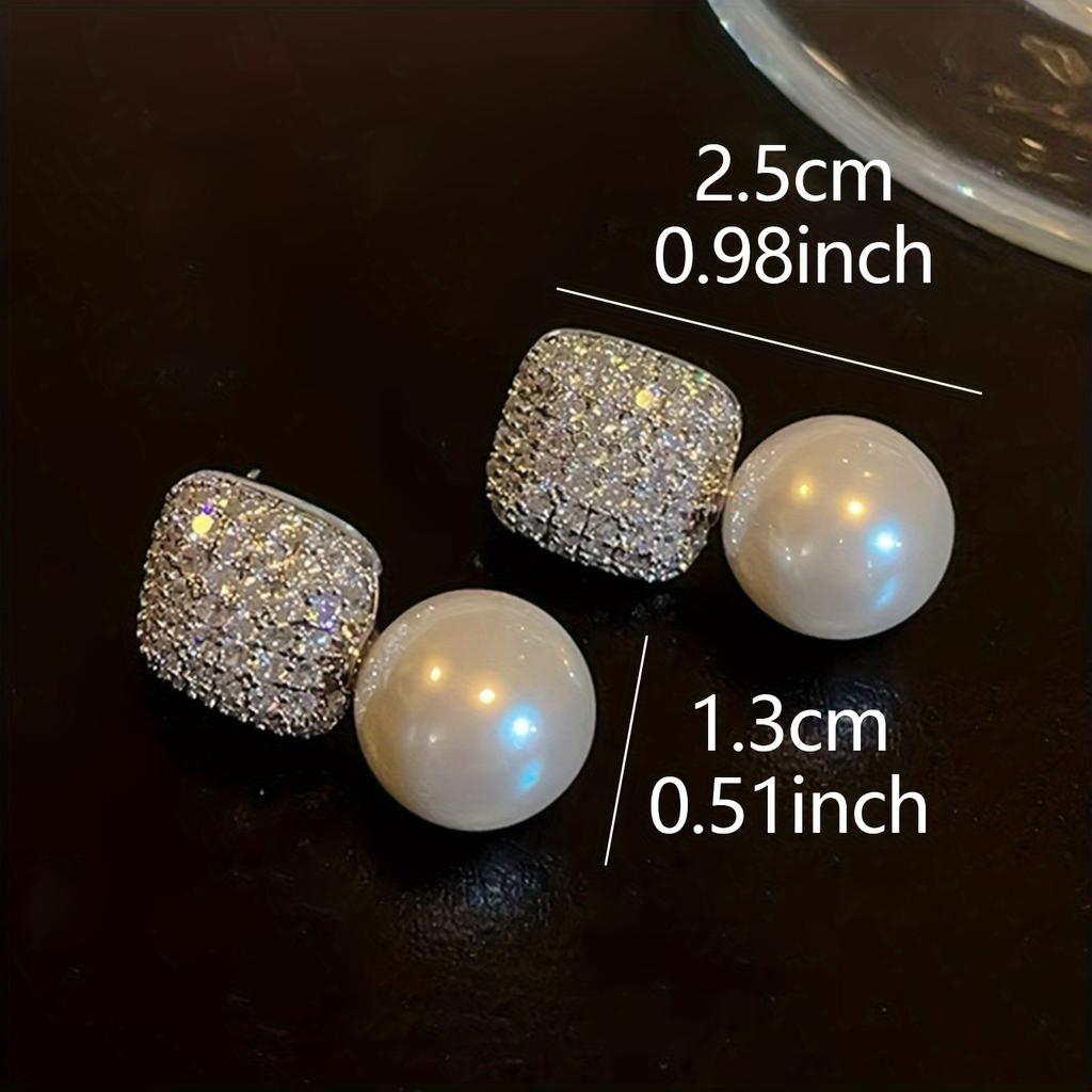 Luxury Crystal Earrings for Women, Full Rhinestone Dangle Jewelry Daily Festival Gift Year Round Wear