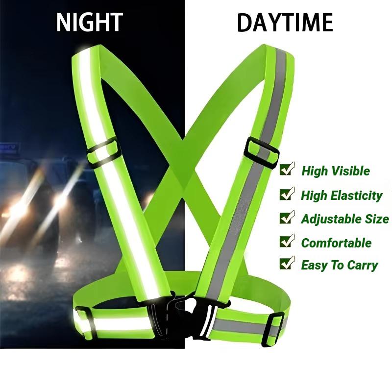 Durable And Safe Reflective Safety Vests Lightweight Adjustable Elastic Vest Jacket Hi Vis Reflective Strips For Traffic Control Running Cycling