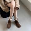Warm Snow Boots Women's Autumn and Winter Frosted Martin Boots Thickened Cotton Shoes Frosted Fleece Imitation Lamb Wool Ugly Cute Short Boots 