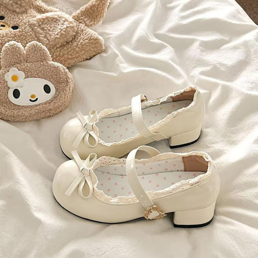 Sweet sister Japanese Lolita Mary Jane leather shoes women's 2026 new versatile light mouth bow single shoes shoes versatile