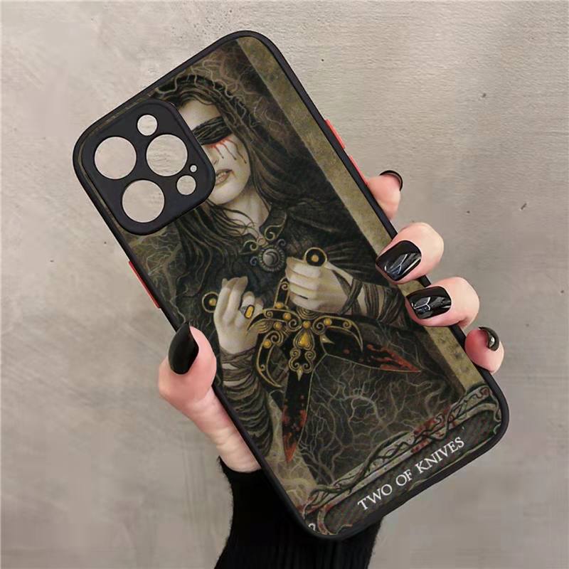 Gotická upírska tarotová obálka na telefón matná priehľadná Pre iphone 7 8 11 12 13 plus mini x xs xr pro max kryt