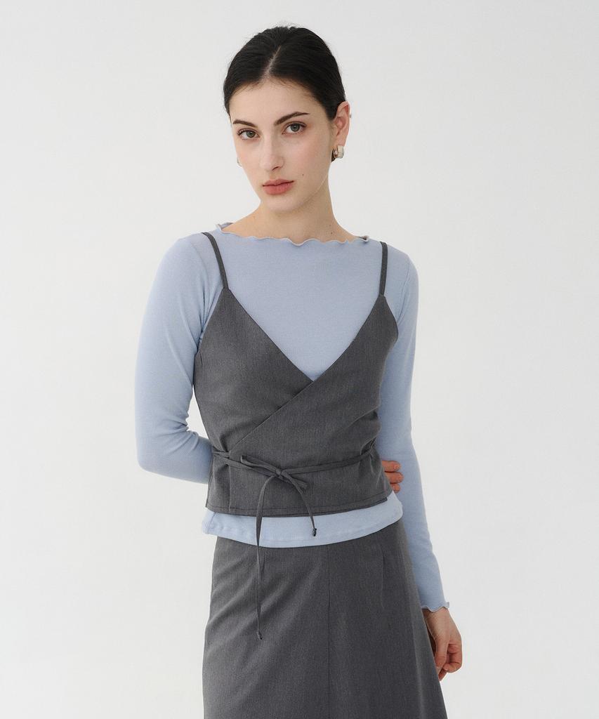 BIBYSEOB Strap Bustier Charcoal [T51]