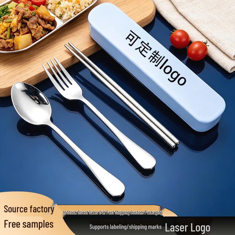 304 Stainless Steel Cutlery Set: Custom Logo Chopsticks, Spoon & Fork for Events
