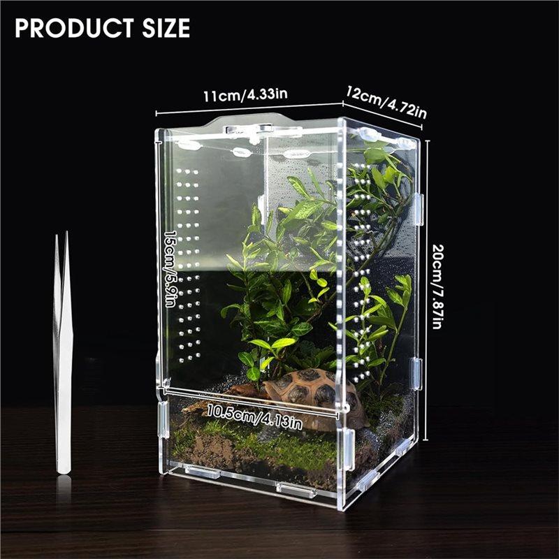 HHO-Jumping Spider Enclosure Accessories, Large Acrylic Terrarium, Tarantula-Reptile Enclosure