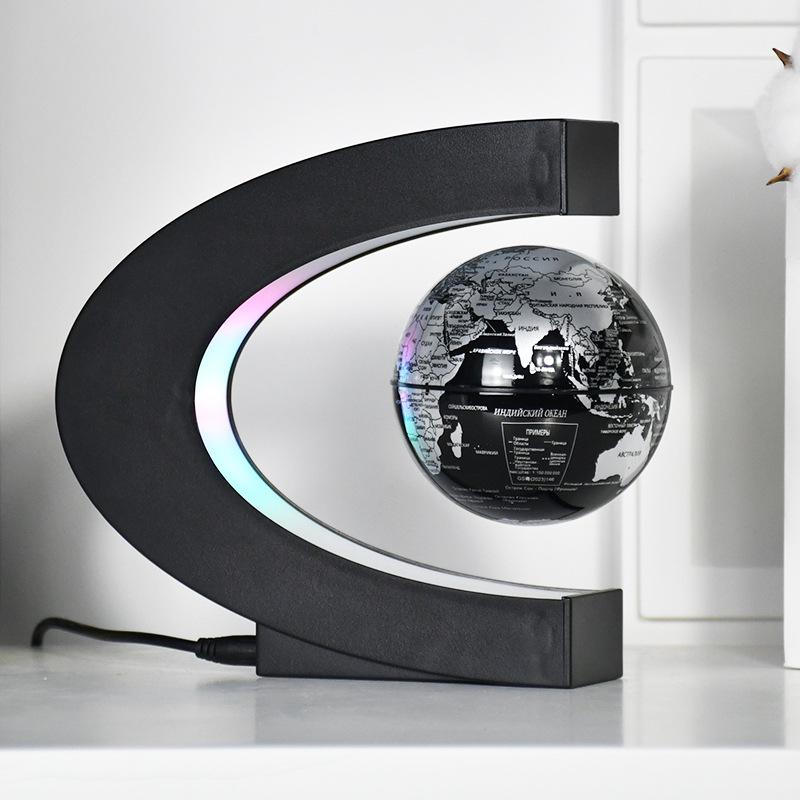 Russian-Style Rotating Magnetic Levitation Earth Lamp - Tech-Inspired Office Decoration