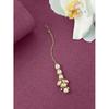 Maangtikka for Women Gold Toned Kundan Studded Floral Designed White Beads Drop Maangtikka for Women and Girls