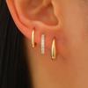 3 Paires de Boucles d'Oreilles Créoles Rondes Boucles d'Oreilles Mode Classiques avec Fermoir à Ressort Bijoux Polyvalents Empilables pour Femmes