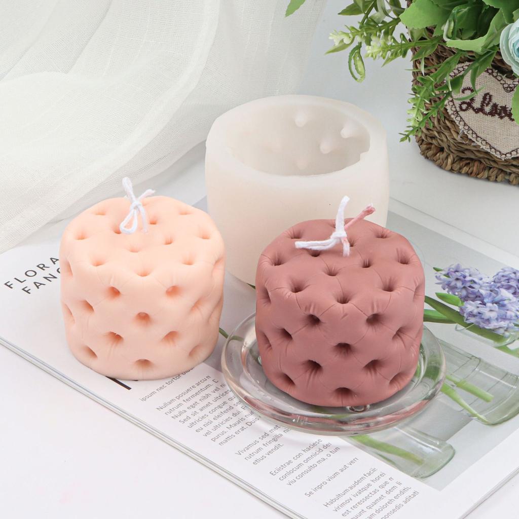 1PC Geometric Ball Cylindrical Candle Silicone Mold DIY woolen yarn bal Soft Bag Sofa Rubik's Cube Soap Resin Craft Cake Fondant