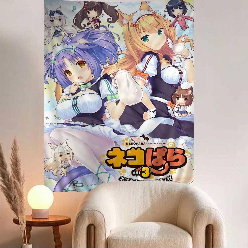 Cute Anime NNekopara Chart Tapestry Home Decoration Hippie Bohemian Decoration Divination Wall Hanging Home Decor