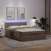 Ottoman Bed with Mattresses & LEDs Cappuccino Brown 140x200 Cm