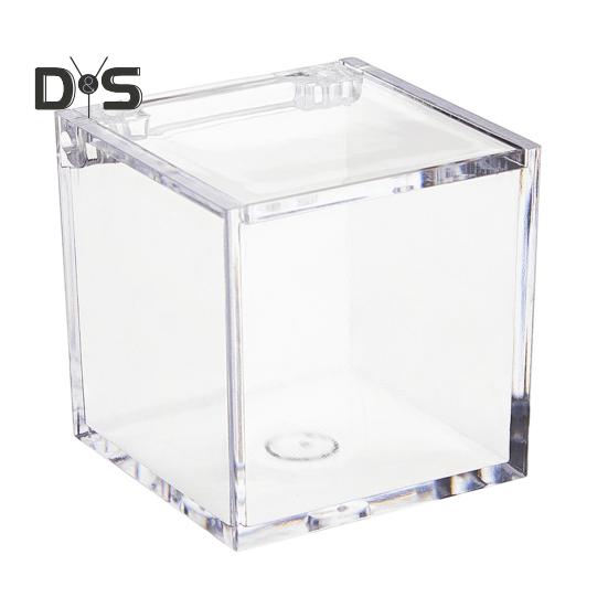 Прозрачные акриловые коробки маленькие квадратные кубические контейнеры с крышкой пластиковый органайзер для хранения конфет таблеток крошечных ювелирных изделий 45cm 494₽