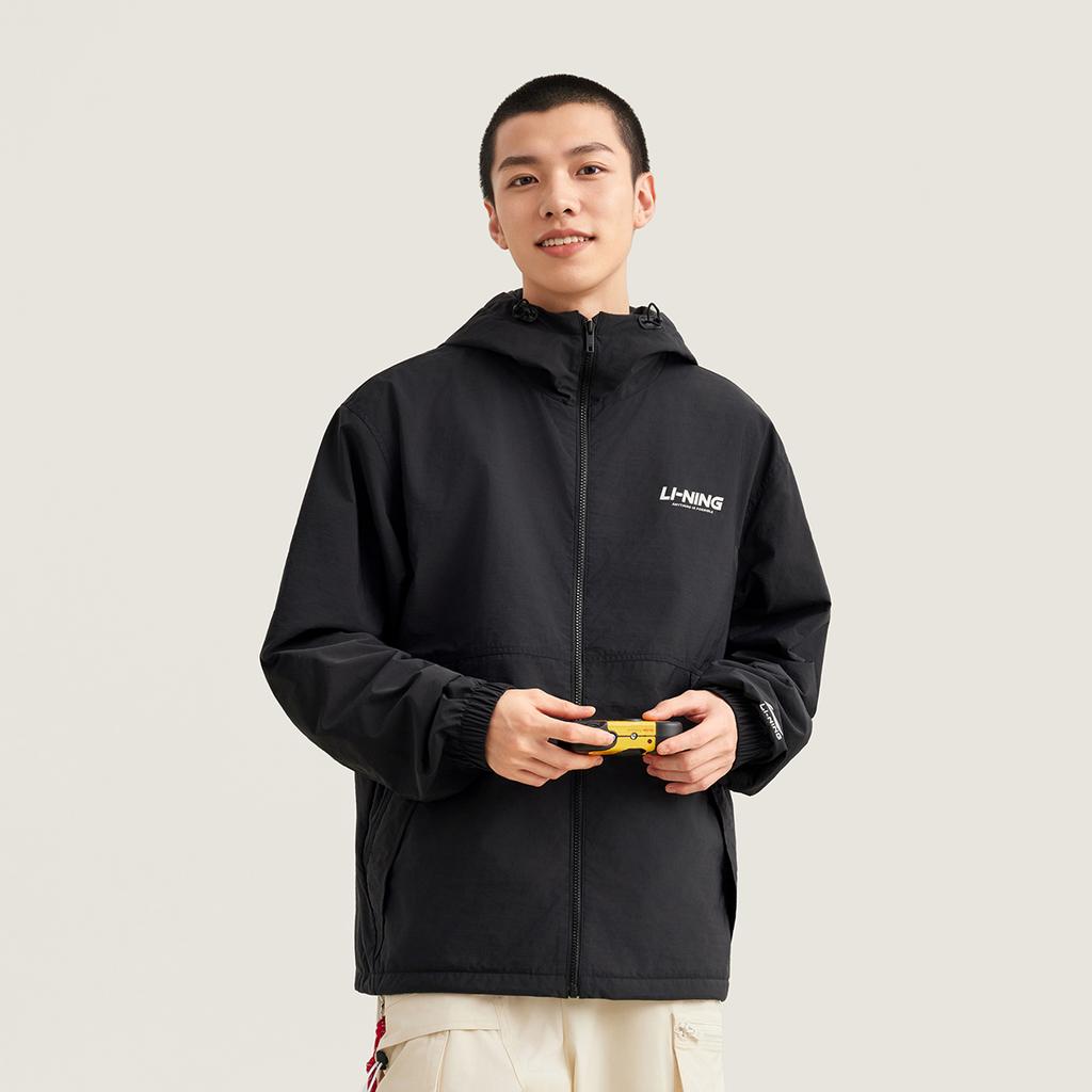 Li Ning Seria Stylu Życia Sportowego Polar Wygodny Ciepły Prosty Z kapturem Na zamek Codzienny Wiatrówka Odzież wierzchnia Unisex AFDVG11-6